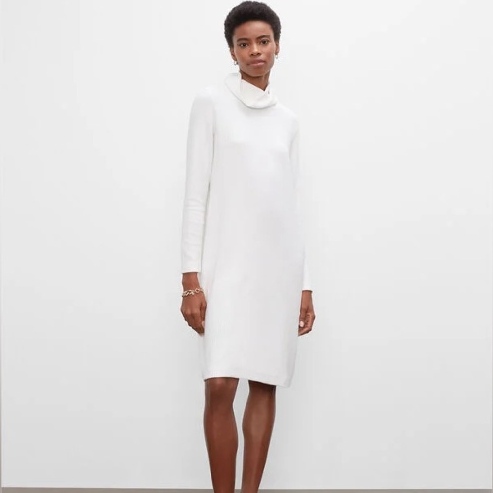 Club Monaco White Turtleneck Midi Dress